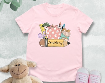 Girl Back To School Shirt, Personalized Name Kids Shirt, Back To School Girl Name Shirt, First Day Of School,Kids School Shirt,Gift For Girl