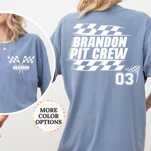 Comfort Colors® Custom Racing Shirt, Funny Pit Crew Tee, Motocross Gift, Personalized Name Racing, Moto Mom Gift, Racing Lover, Sports Shirt