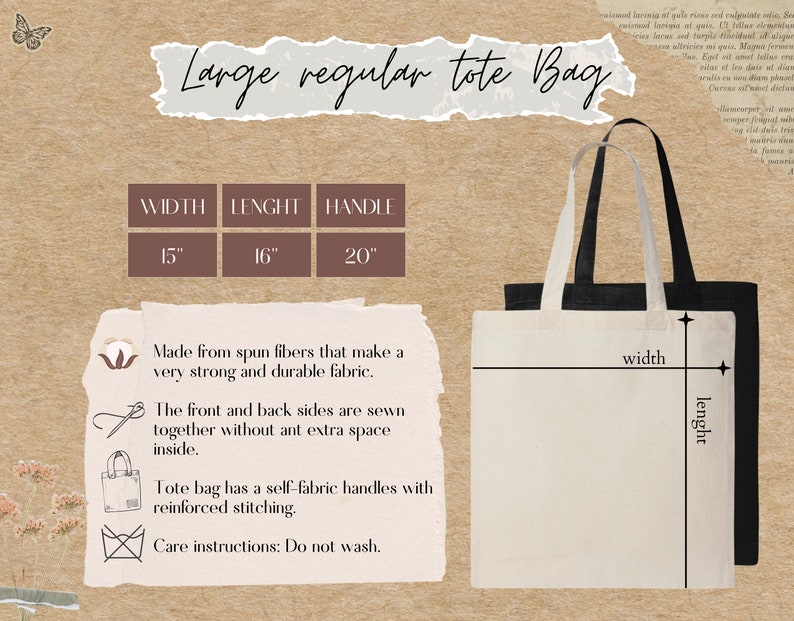 a paper bag with measurements and instructions on it