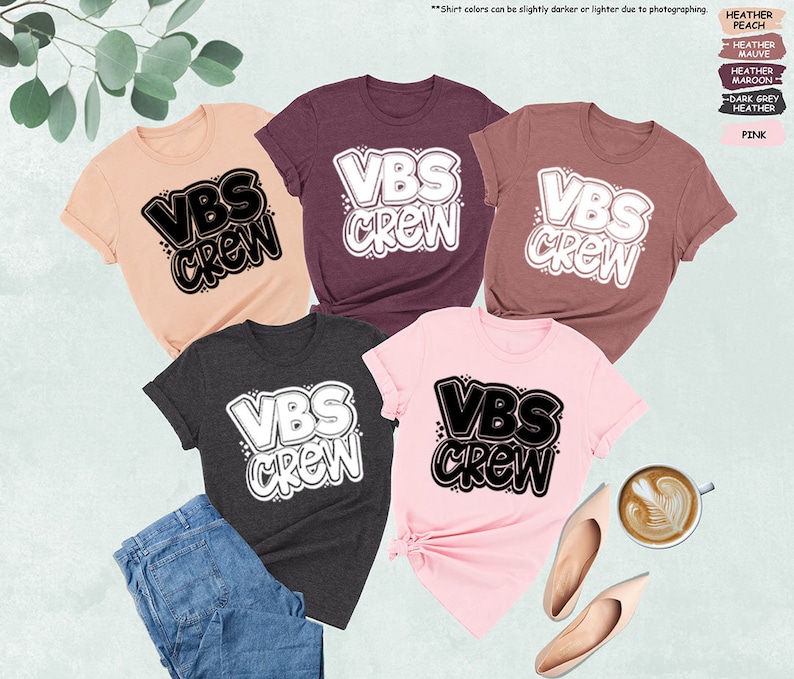 a group of t - shirts with the words vbs green on them