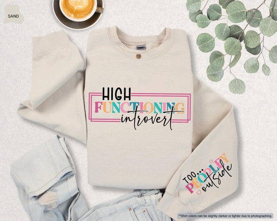 High Functioning Introvert Sweatshirt, Funny Introvert Gift, Anti Social Hoodie, Adult Humor, Sarcastic Quote, Homebody, Bookworm, Self Care