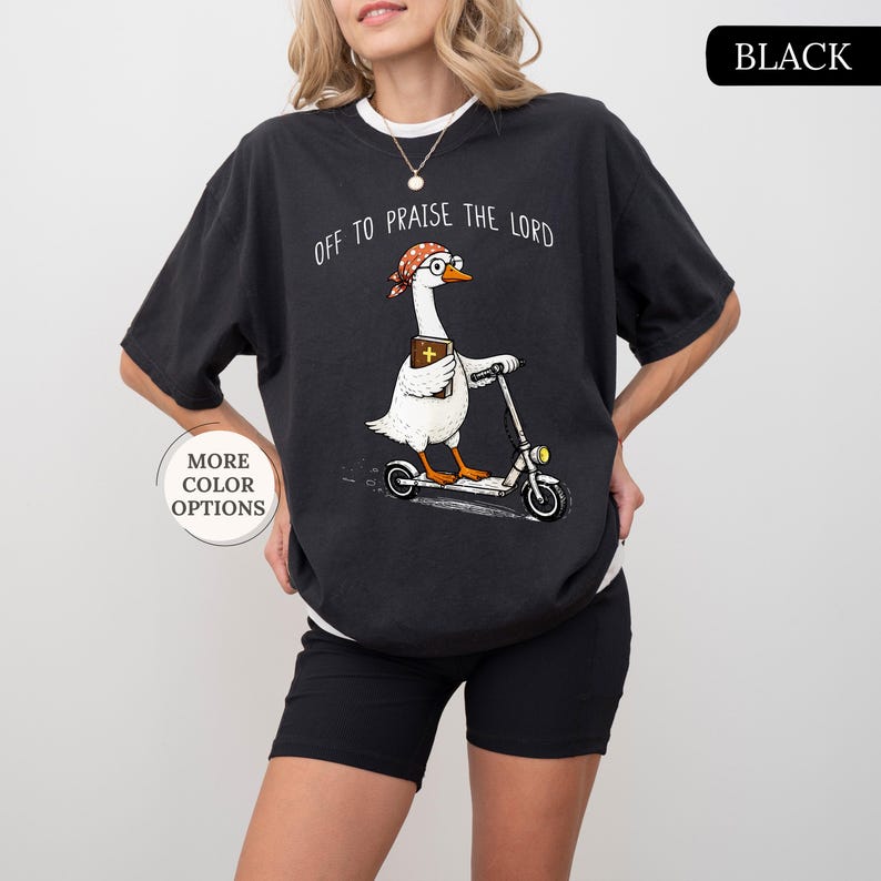 Comfort Colors® Goose Christian Shirt, Off To Praise The Lord Shirt, Funny Christian Tee, Goose Lover Gift, Church T-Shirt, Bible Study Tee bild 12