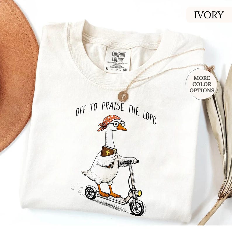 Comfort Colors® Goose Christian Shirt, Off To Praise The Lord Shirt, Funny Christian Tee, Goose Lover Gift, Church T-Shirt, Bible Study Tee bild 9