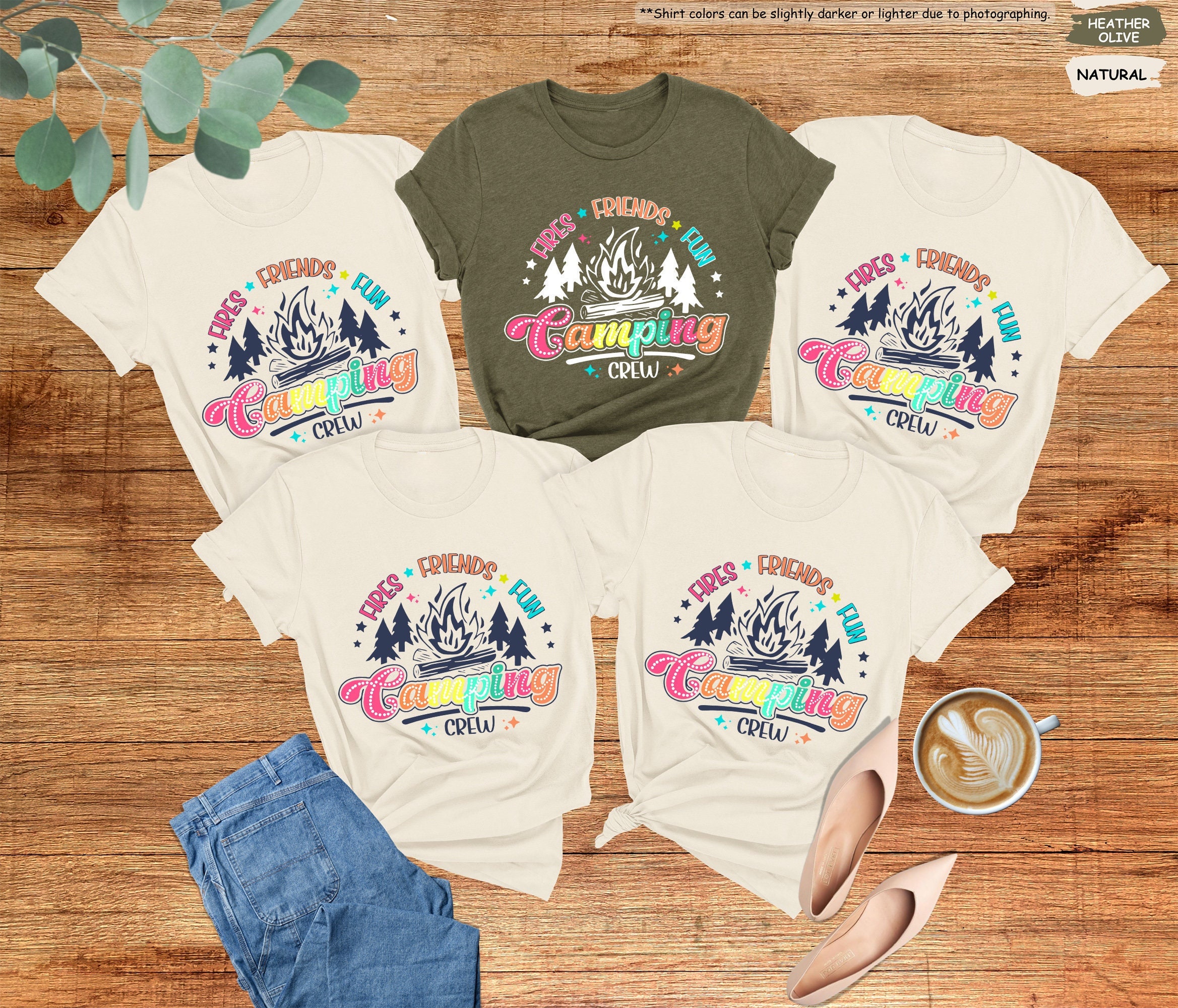 Camping Crew Shirts, Fires Friends Fun Camping Crew Shirts, Camping Squad, Camping Gifts,Camping Shirts, Camping Life, Gifts For Camper