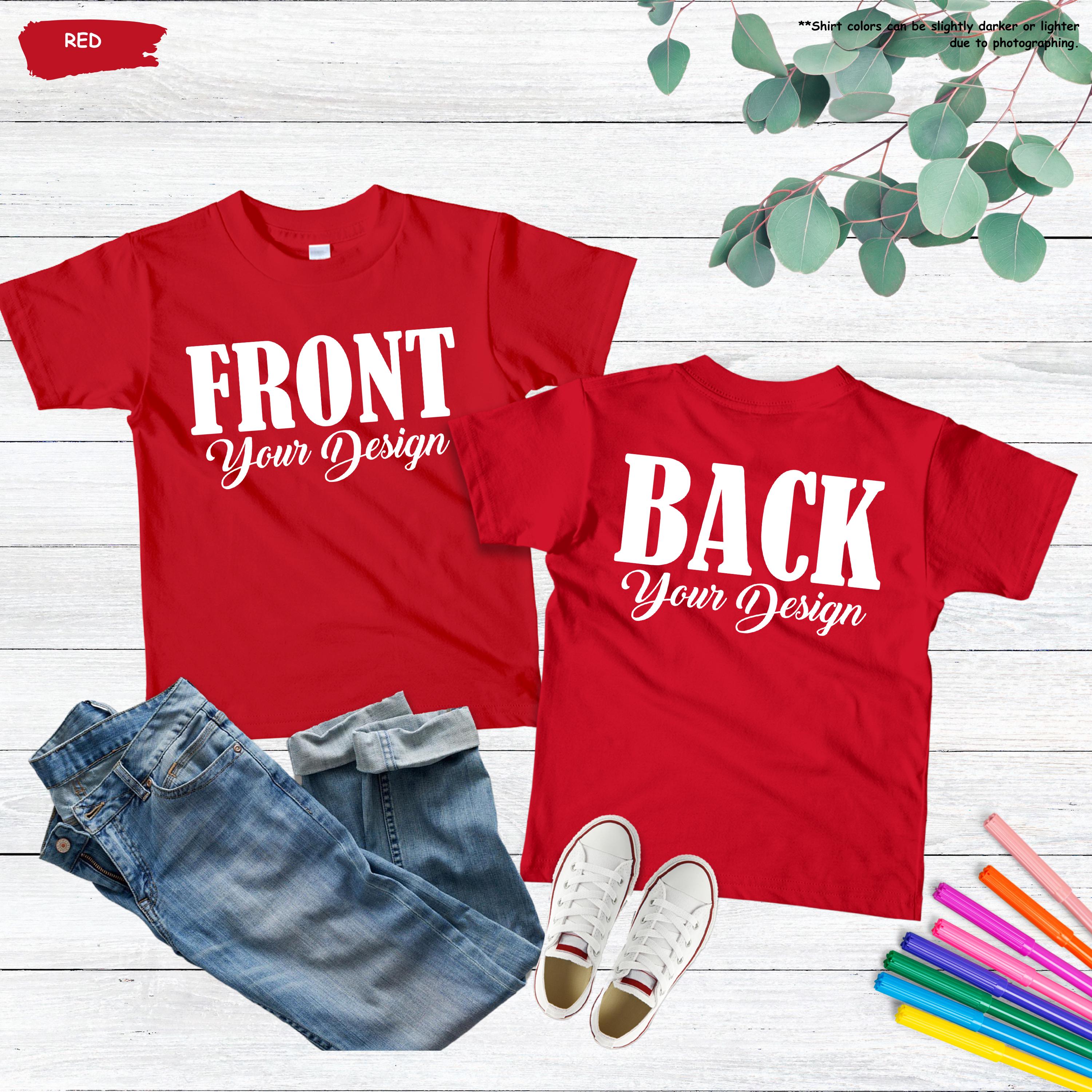 Custom Front And Back Kids Shirt, Custom Text Tee, Inspired Text Gift, Custom Design, Inspirational Gift, Custom Photo, Personalized Kid Tee