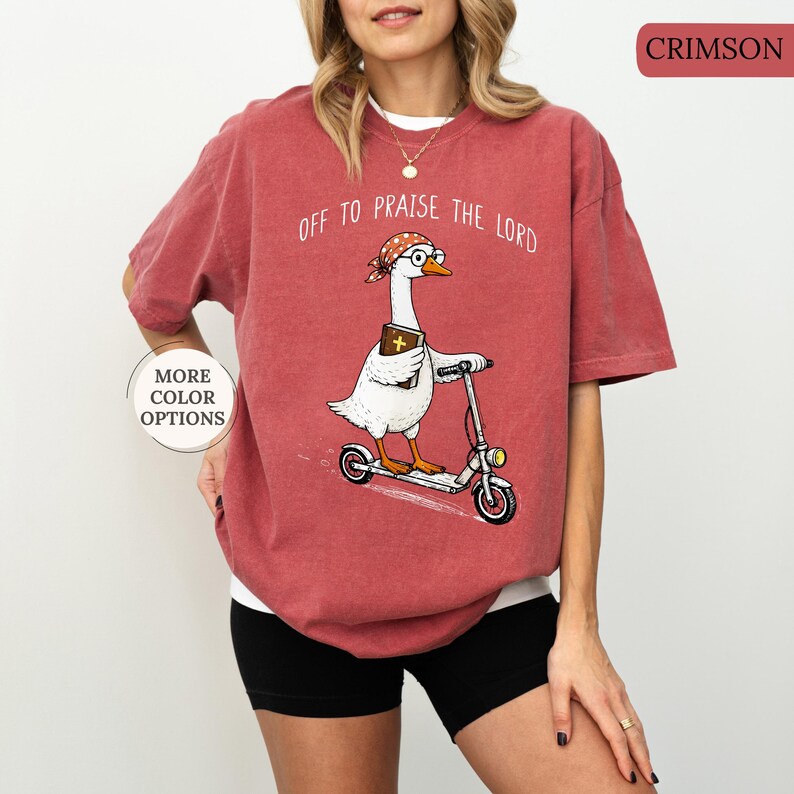 Comfort Colors® Goose Christian Shirt, Off To Praise The Lord Shirt, Funny Christian Tee, Goose Lover Gift, Church T-Shirt, Bible Study Tee bild 10