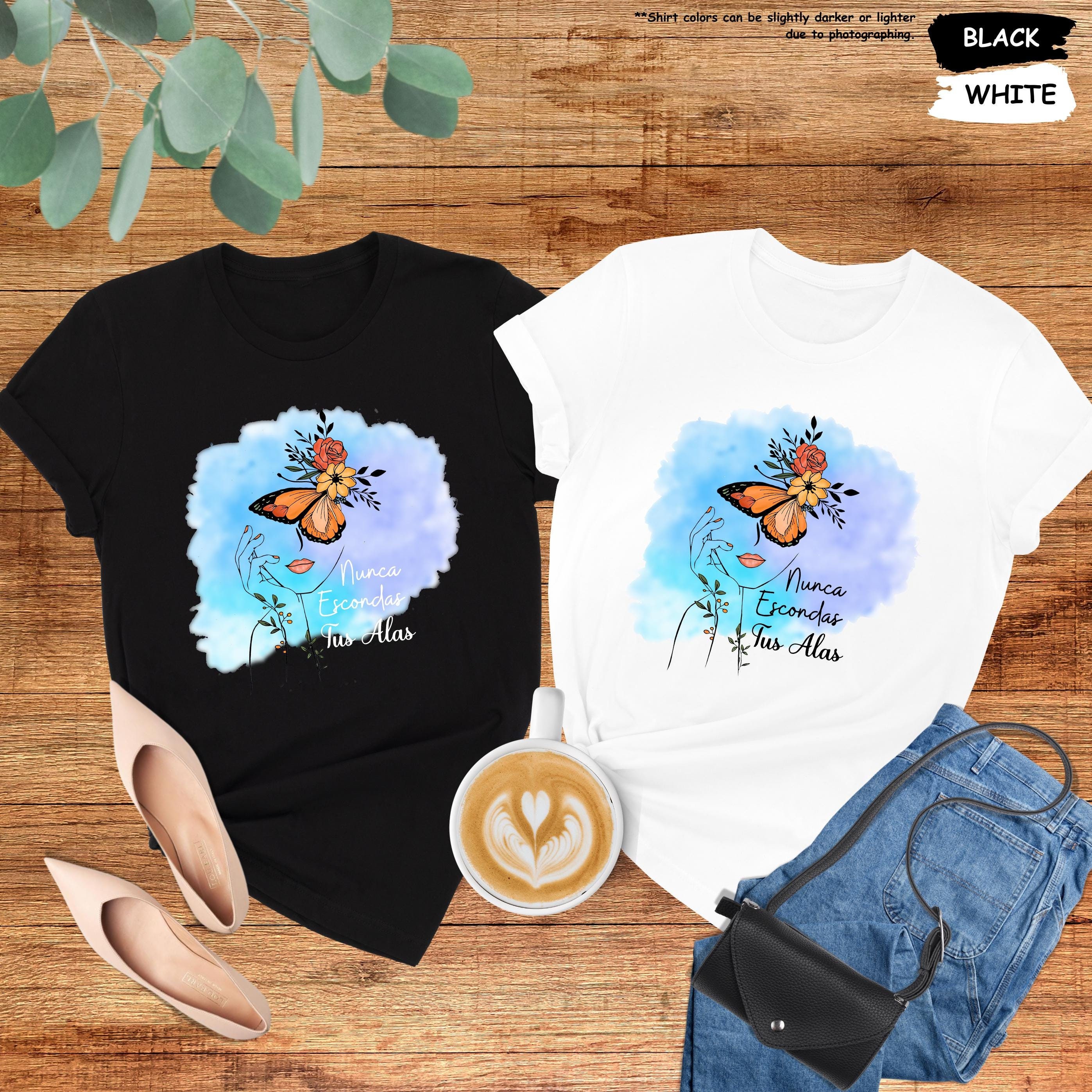 T-shirt Homme Gildan 5000, Coton, Motif Citation Inspirante 'Butterfly' (Rhopalocera), Neuf Sans étiquette