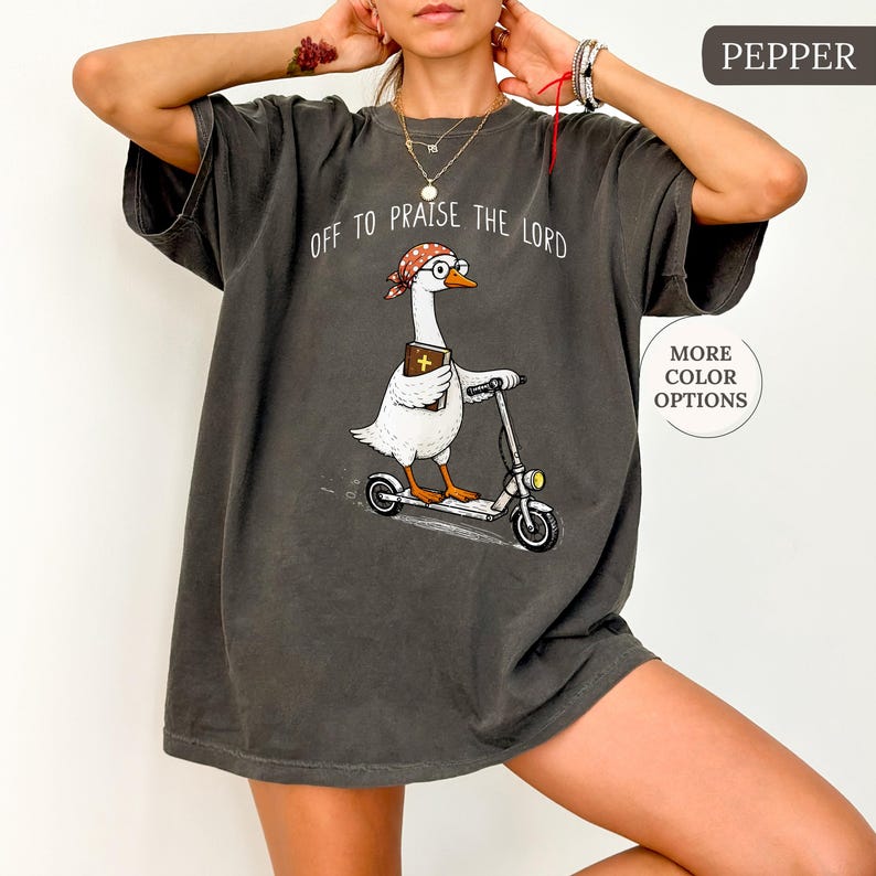 Comfort Colors® Goose Christian Shirt, Off To Praise The Lord Shirt, Funny Christian Tee, Goose Lover Gift, Church T-Shirt, Bible Study Tee bild 19