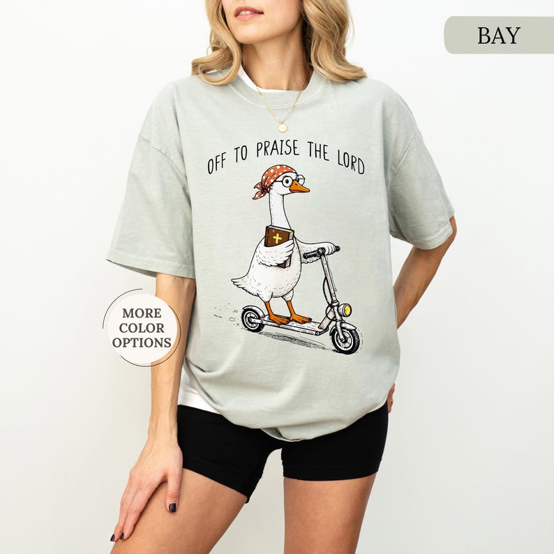 Comfort Colors® Goose Christian Shirt, Off To Praise The Lord Shirt, Funny Christian Tee, Goose Lover Gift, Church T-Shirt, Bible Study Tee bild 13