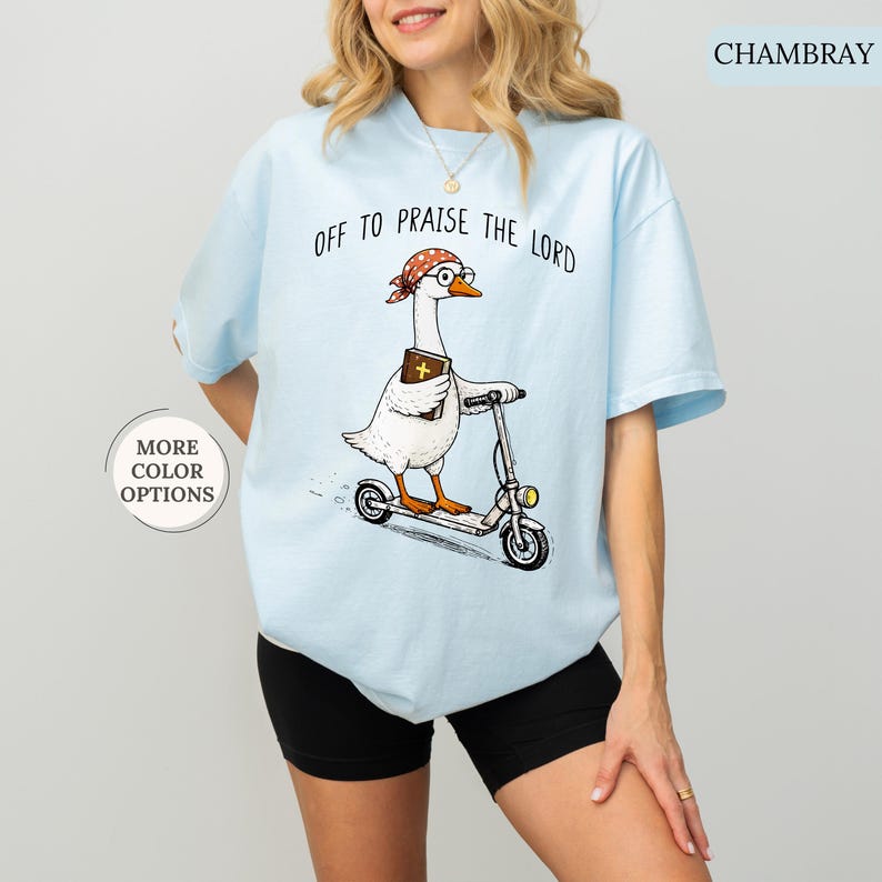 Comfort Colors® Goose Christian Shirt, Off To Praise The Lord Shirt, Funny Christian Tee, Goose Lover Gift, Church T-Shirt, Bible Study Tee bild 16