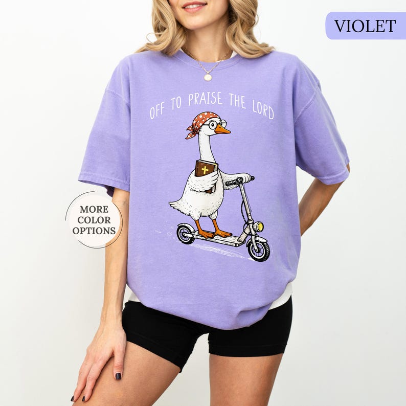 Comfort Colors® Goose Christian Shirt, Off To Praise The Lord Shirt, Funny Christian Tee, Goose Lover Gift, Church T-Shirt, Bible Study Tee bild 18