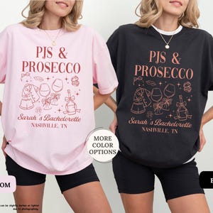 Comfort Colors® Custom Pjs And Prosecco Shirts, Personalized Bachelorette Shirts, Girls Gone Mild Bach Shirt, Girls Trip Weekend, Bride Gift