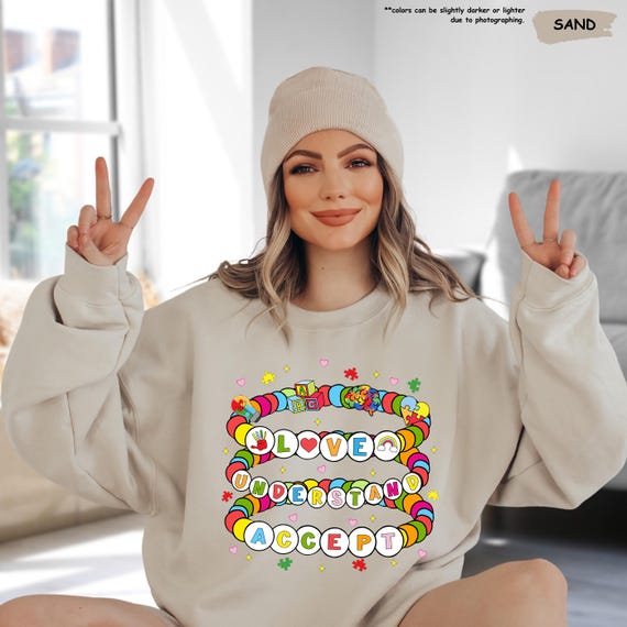 Autism Awareness Sweatshirt, Love Understand Accept, Autism Mom Gift, Autism Teacher, Neurodiversity,Special Education,Autism Support Hoodie