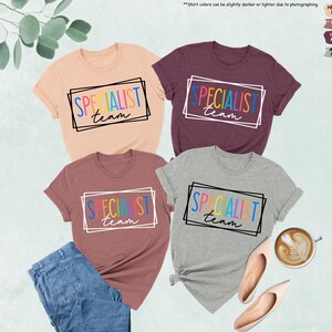 a group of t - shirts with the words specials on them