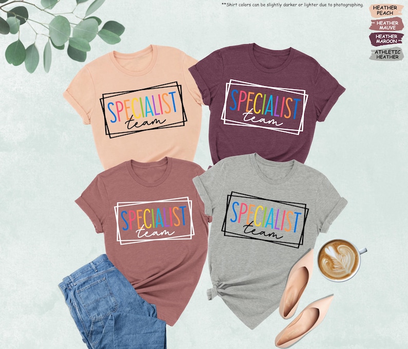 a group of t - shirts with the words specials on them