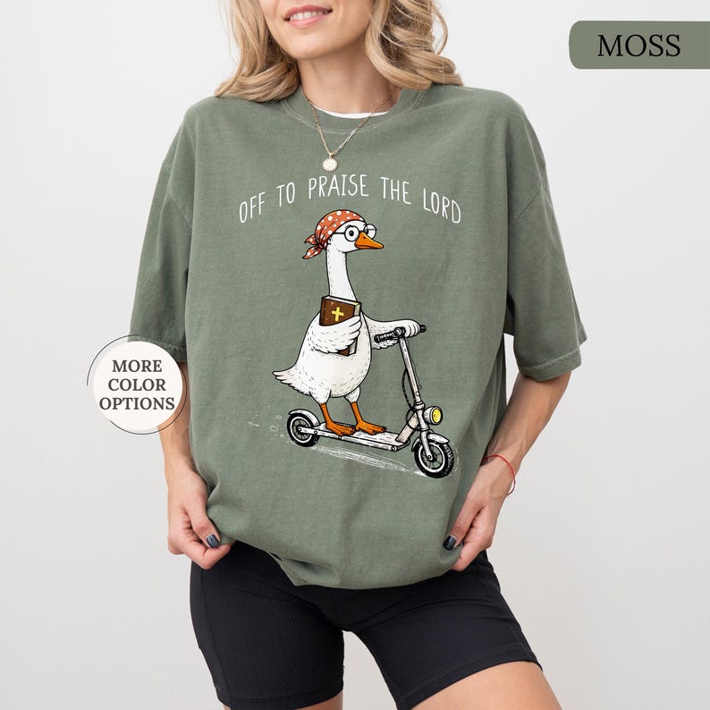 Comfort Colors® Goose Christian Shirt, Off To Praise The Lord Shirt, Funny Christian Tee, Goose Lover Gift, Church T-Shirt, Bible Study Tee bild 14