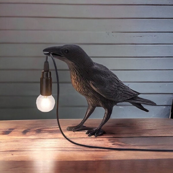 Harzlampenlicht | Glücksvogellampe | Crow Raven Tischlampe | Wandleuchte | Nachtlicht | Schlafzimmer-Nachttisch-Wohnzimmer-Wandleuchte | Heimdekoration