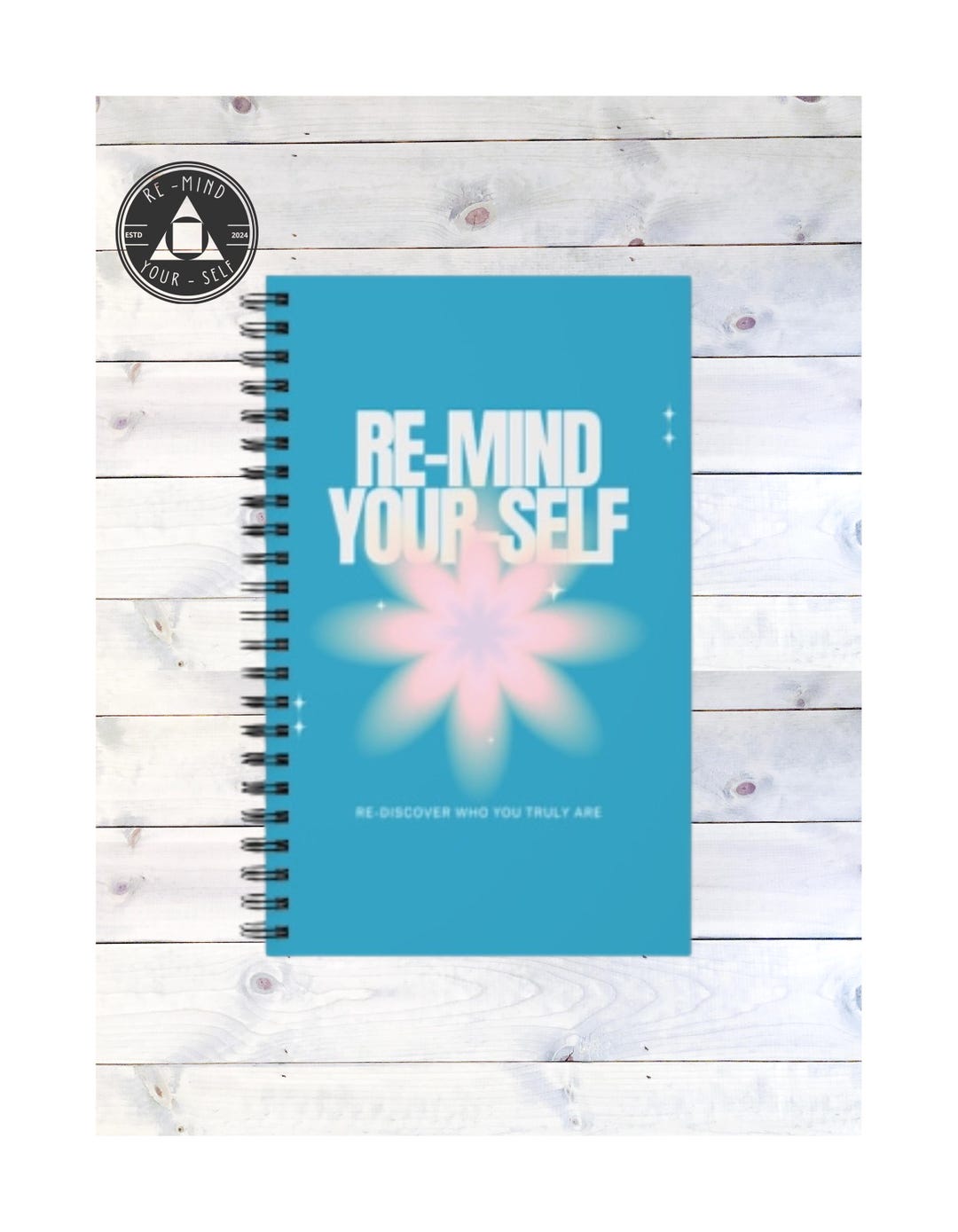 Re-mind-your-self Floral Spiral Notebook | Minimalist Journal for ...
