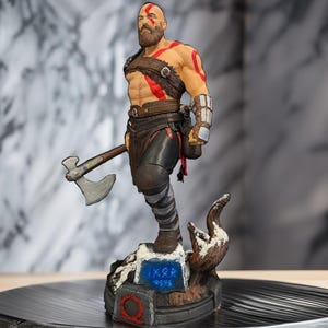 God of War Kratos Figure Hand Painted 3D Printed Collectible | Gift for Gamer, Dad & Him | Fully Painted Gaming Statue