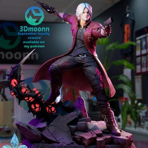 Handbemalte Dante Statue: Devil May Cry 5 Gamer Dekoration