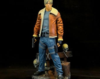 Leon S. Kennedy Collectible Statue – Hand-Painted Resident Evil Figure (Multiple Sizes Available)