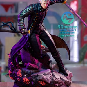 Handbemalte Vergil Statue: Devil May Cry 5 Resin Figur mit Yamato