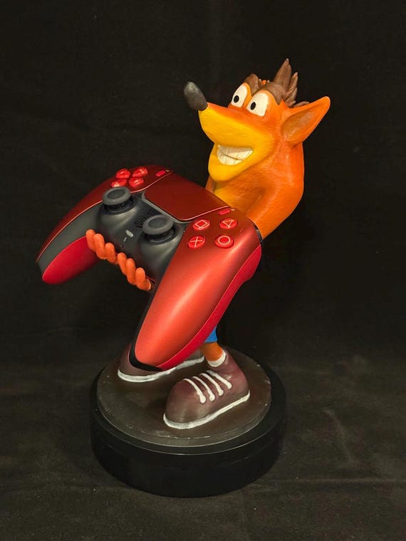 PS5 and Xbox Controller stand | Crash Bandicoot Hand Painted Controller & Headset Stand | Custom Gaming Decor | Unique Gift for Gamers