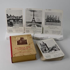 Gioco di carte // Quartetto vintage "Wonders of Technology" // F.X. Schmid // Da collezione // Carte da gioco con foto // Gioco retrò // Anni '50