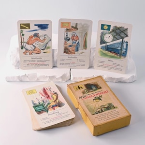 Vintage Quartet &quot;From Past and Present&quot; / GDR Educational Game / Richard Hauenstein Publishing House / Pedagogical Picture Quartet / 1950s