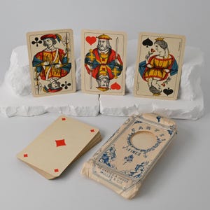 Antikes Piquet Kartenspiel // J. Müller & Cie Schaffhausen // Cartes Fines // Vintage Spielkarten Schweiz // Sammlerstück // 1920er Jahre