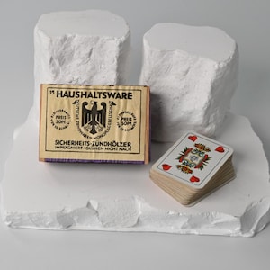 Mini Tarock / Schafkopf in DZMG matchbox // B. Dondorf design in the ASS era // &quot;Fine double-image card&quot; // 1930s