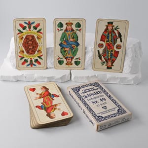 Original Altenburger Skatspiel Nr. 49 // Sächsisches Bild // Coeur // VEB Altenburger Spielkartenfabrik // Sammlerstück // 1960er Jahre