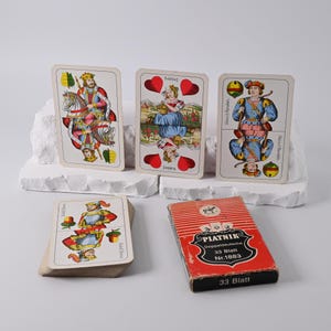 Gioco di carte // Skat // Carte da gioco tedesche doppie // Guglielmo Tell // Mazzo tedesco // Carte da gioco Piatnik // Anni '60