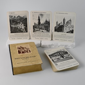 Jeu de cartes // Vintage Quartet "Allemagne Volume I" // F.X. Schmid // Collection // Cartes à jouer avec photos // Jeu rétro // Années 1950