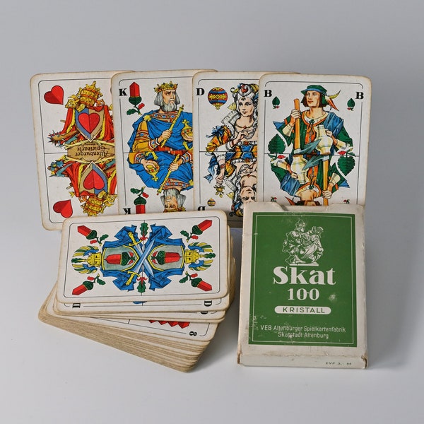 Skat, Kartenspiel, VEB Altenburg, Skat 100 - Kristall, DDR, um 1966