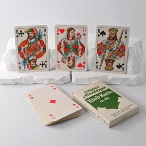 Vintage DDR Skatspiel - Klub-Karte Nr. 9R // Altenburger Spielkartenfabrik // Französisches Blatt // COEUR // Sammlerstück // 1970er Jahre