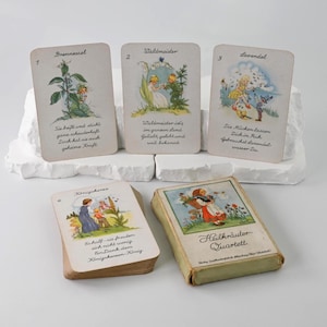 Heilkräuter-Quartett // Verlag Spielkartenfabrik Altenburg // Illustration Liesel Lauterborn // Quartettspiel //Sammlerstück // 1950 Jahre