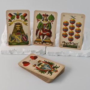Jeu de cartes // Skat // Cartes à jouer Stralsund // Cartes Schwerdter Superfine // Jeu de cartes saxon à une seule carte // Jeu de cartes allemand // Années 1890