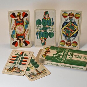Jogo de cartas // Skat // Cartas de baralho Altenburger // Baralho duplo prussiano // Baralho alemão // Década de 1940