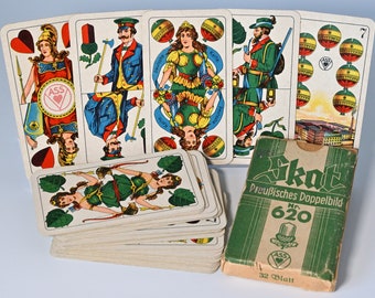 Skat, jeu de cartes, VASS Altenburg, Skat n° 620, double image prussienne, vers 1940