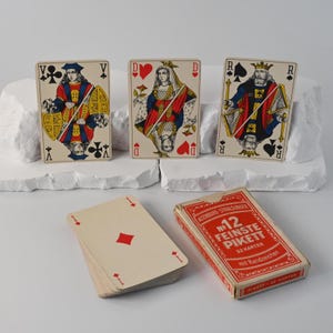 Jogo de cartas // Skat // Finest Pikett No. 12 // Cartas de baralho Altenburger // Baralho francês // Caixa dobrável // década de 1930