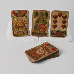 Kartenspiel // Skat // Stralsunder Spielkarten // Extra feine Schwerterkarten // Sächsisches Einfachbild // deutsches Blatt // 1880er Jahre