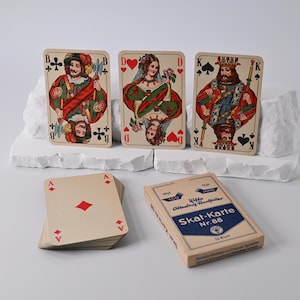 Gioco di carte // Skat // Carte da gioco Altenburger // Mazzo francese // Scatola pieghevole // Anni '40