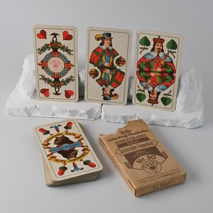 Jogo de cartas // Skat // Cartas de baralho Altenburger // Carta de espadas // Baralho duplo saxão // Baralho alemão // década de 1940