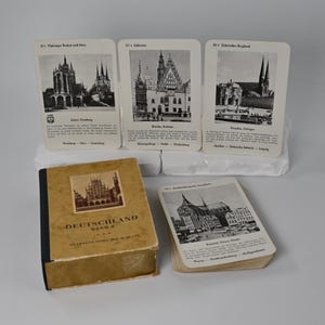Jeu de cartes // Vintage Quartet "Allemagne Volume II" // F.X. Schmid // Collection // Cartes à jouer avec photos // Jeu rétro // Années 1950