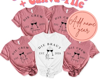 Bride Crew SVG: Personalized Bachelorette Party T-Shirt Design (Digital Download, Canva Edit)