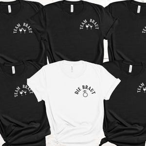 Personalized Bachelorette Party T-Shirts: Bride & Team Braut
