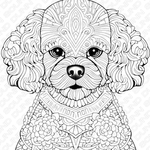 Mandala Dog Style Coloring Book Pages - Bundle of ten 8.5 x 8.5 images. (Bundle#1)