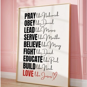 Love Like Jesus Print Trendy Christian Wall Art Poster Cool Christian Prints Church Classroom Decor Biblical wall Art Affirmations Quotes