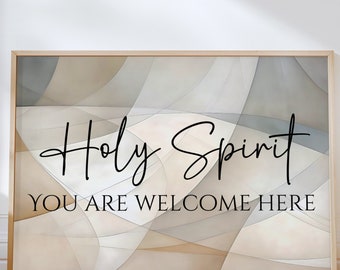 Holy Spirit You are welcome here Religious Art Decor Christian Artwork minimalist Blessing for new Home Come Holy Spirit Wall Art Print Sign